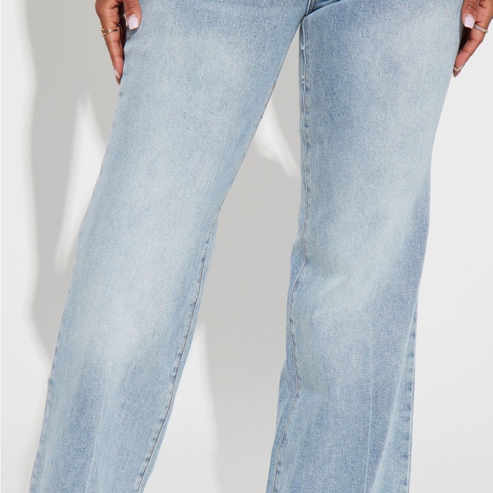 Fashion Nova Blue Flare Wide Leg Jeans